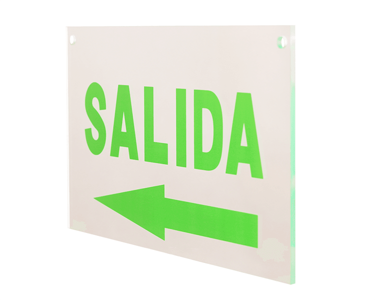 Exit Sign Acrylic Panel SALIDA