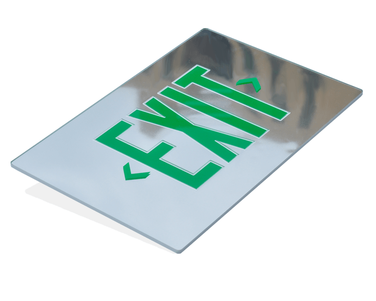 Mirror Emergency Exit Sign Panel