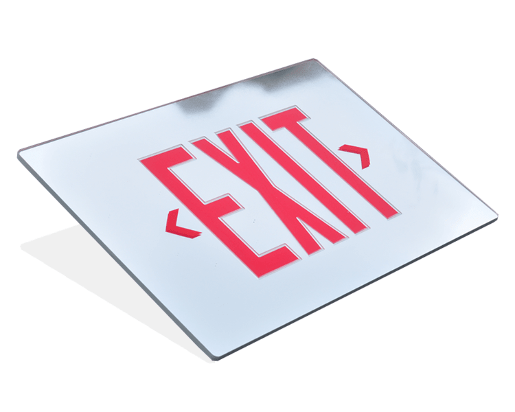 Mirror Emergency Exit Sign Panel