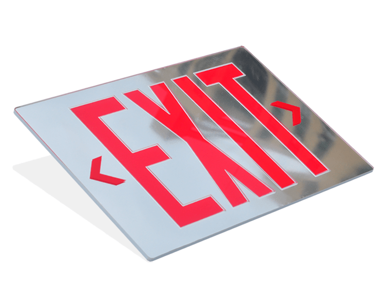 Mirror Emergency Exit Sign Panel