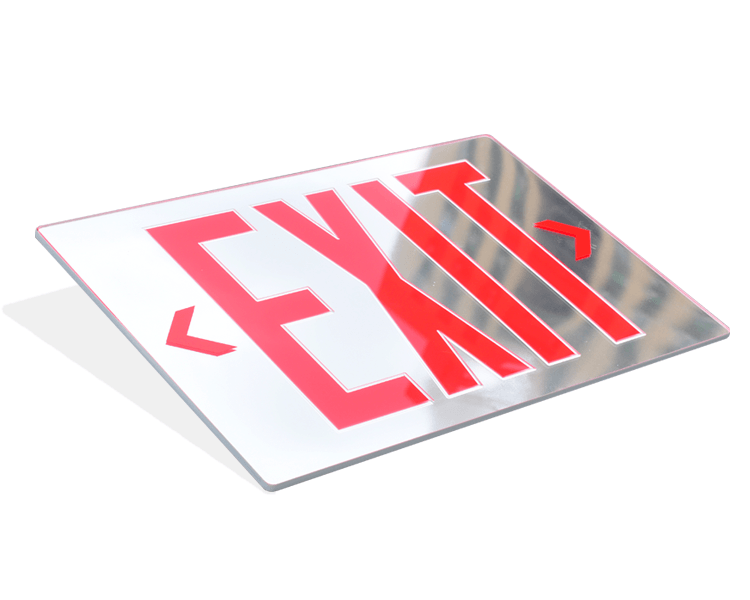 Mirror Emergency Exit Sign Panel